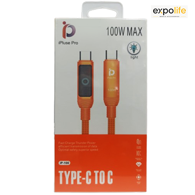 کابل شارژ دو سر تایپ سی مدل iP-100  ای پلاس پرو
