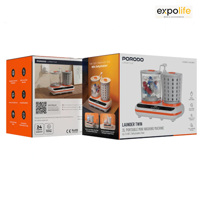 مینی لباسشویی و خشک کن شارژی مدل Launder Twin PDLFSTHP200