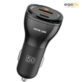 شارژر فندکی دو پورت Dual Port Car Charger 50W (PD 30W + QC 20W) گرین لاین